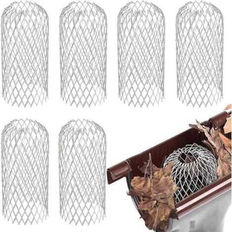 Filtre de gouttière 6 pièces, aluminium extensible, protège gouttière 15,5 x 7,5 cm pour maisons, avant-toits et fossés