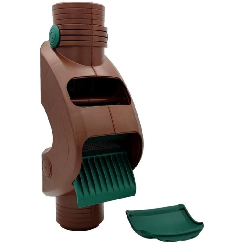 Filtre de gouttière rainus 80 ou 100 mm marron pour récupération eau de pluie