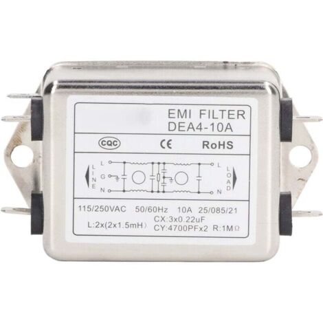 Filtre De Ligne Électrique Suppresseur De Bruit Filtre d'Alimentation Emi Suppresseur De Bruit Purificateur Audio Ac Monophasé Ac115v/250v 50/60hz 10a Type De Puce