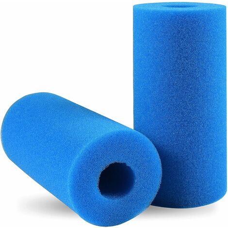 Filtre de Piscine en Mousse, Filtre éponge, Éponge Filtrante, Filtre Éponge Cartouche Réutilisables et lavables, pour Spa, Piscine, Jacuzzi 20*10*4cm Fontainebleau 2Pcs Bleu