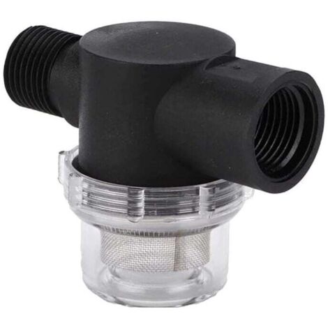 Filtre de pompe à eau 1/2 pouce, filtre d'irrigation en ligne 50 mesh pour tuyau d'arrivée d'eau, compatible avec les pompes WFCO et Shurflo (noir)