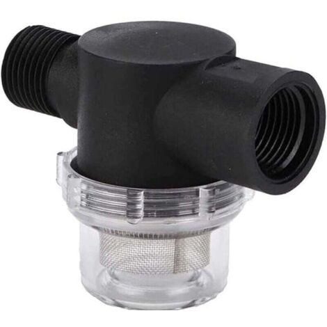 Filtre de pompe à eau de 1,27 cm, filtre d'irrigation en ligne 50 mailles pour tuyau d'eau d'entrée d'eau compatible avec les pompes WFCO et Shurflo (noir)