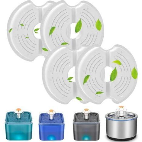 Filtre de rechange pour fontaine à eau pour chat en acier inoxydable de 2,5 L, filtre à charbon actif pour abreuvoirs pour chat de 2 L (lot de 4)