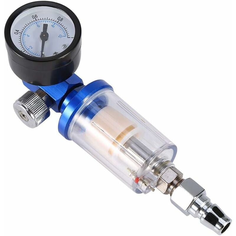 Aougo - Filtre de régulateur de pression Régulateur de pression d'air avec séparateur d'eau et manomètre, régulateur de pression Filtre de régulateur