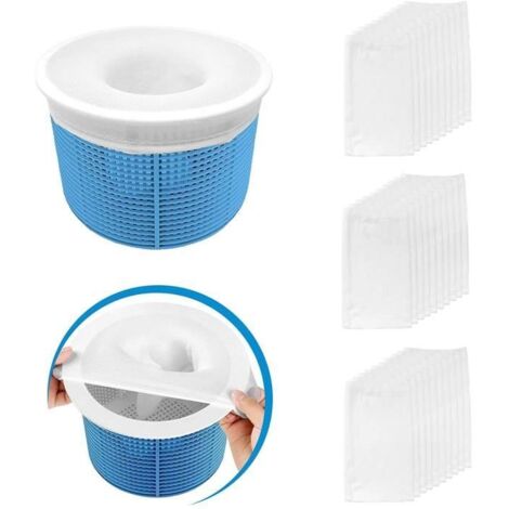 Filtre de Skimmer, 30 pièces, Chaussettes de Skimmer pour Piscine, Protège-filtres parfaits pour Panier de Skimmer