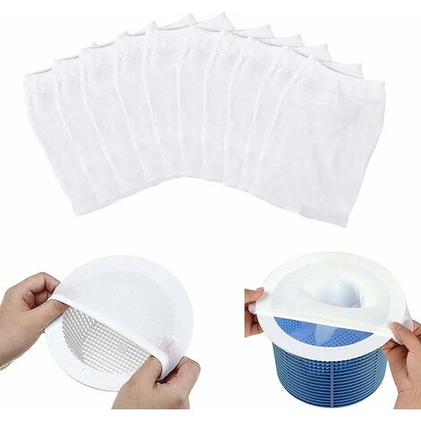 Filtre de Skimmer,Triomphe 10Pcs Piscine Filtre Skimmer, Panier Filtrant Piscine, Panier de Skimmer de Filtre pour Peuvent Emprisonner Pollen, Feuilles,Cheveux