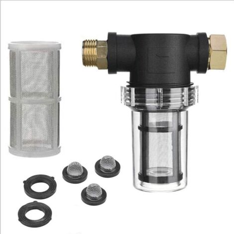 Filtre de tuyau d'arrosage pour entrée d'eau de nettoyeur haute pression, filtre en ligne pour sédiments, écran 40 mailles, 100 mailles supplémentaires
