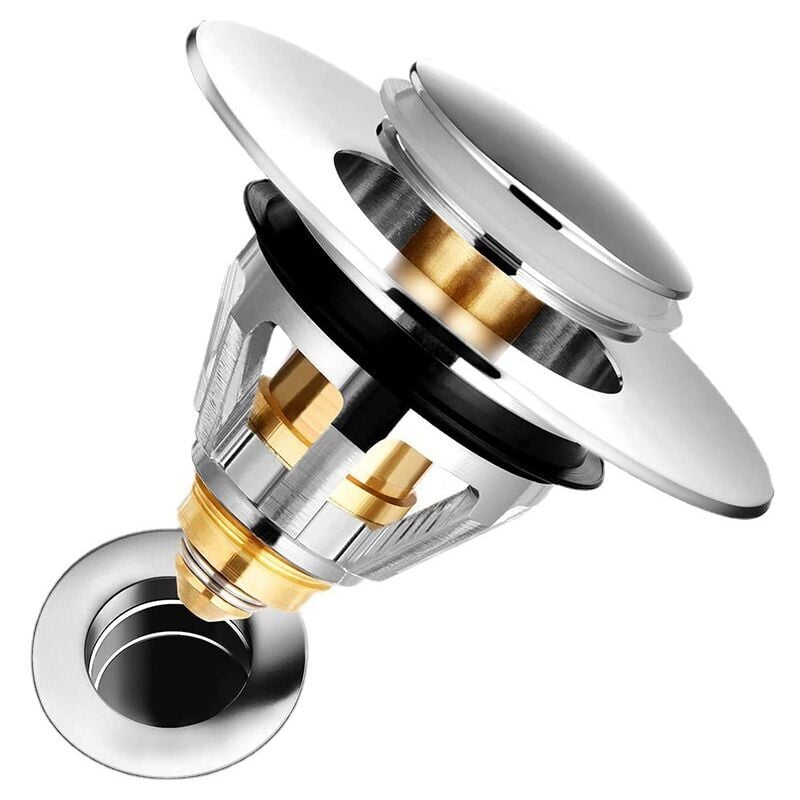 Ensoleille - Filtre de vidange universel pour lavabo, Anti-Bloqué Inoxydable Bouchon lavabo poussoir bloque ,bonde de lavabo ,Flitre Cheveux