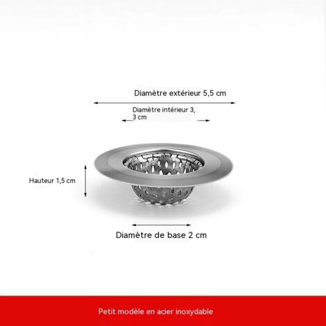 Filtre d'évier carré en acier inoxydable 11 cm, filtre anti-obstruction pour évier de cuisine, panier de vidange- Lot de 5