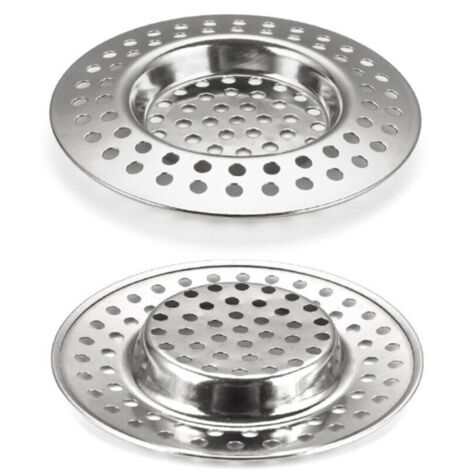 Filtre d’évier cuisine en inox – Lot de 2 tamis anti-cheveux pour lavabo, baignoire et bonde, design universel et résistant