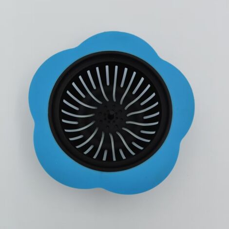 Filtre d'évier de cuisine en silicone, filtre d'évier en plastique facile à nettoyer (bleu)