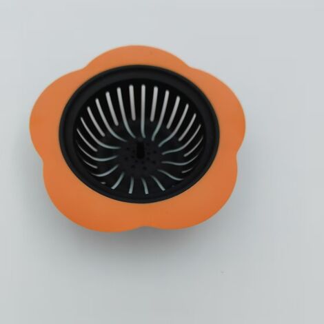 Filtre d'évier de cuisine en silicone, filtre d'évier en plastique facile à nettoyer (orange)