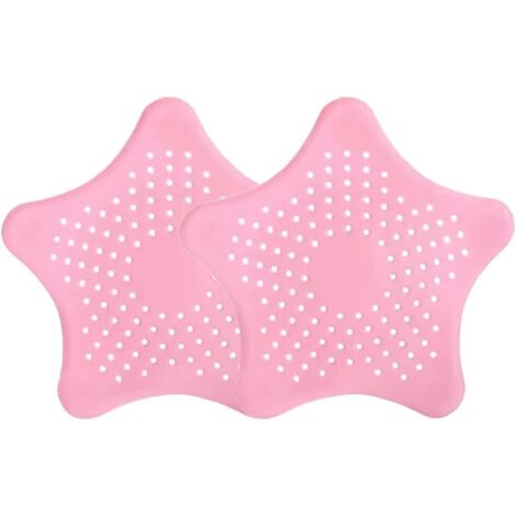 Filtre d'évier universel en silicone (lot de 2) pour douche, baignoire et cuisine (rose)
