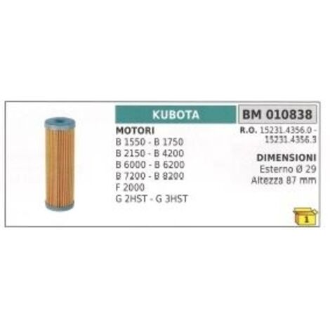 Filtre diesel KUBOTA B1550 - B2150 - F2000 - B6200 - B8200 tracteur de pelouse