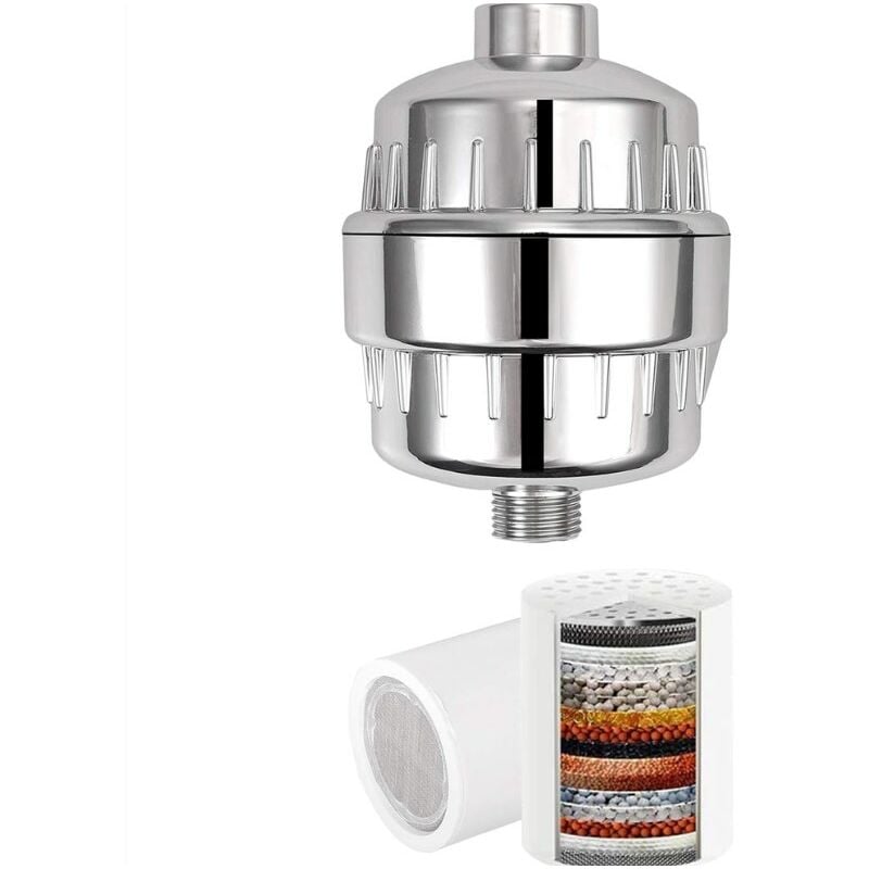 Filtre Douche Anti Calcaire Purificateur Universel Filtre pour Eau Dure 18 Étapes Filtre Cartouche Remplaçable Cartouche Supprimer le Chlore, le