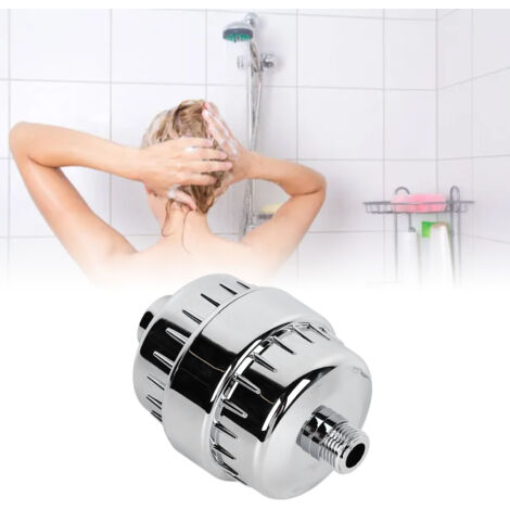 Filtre Douche [Système Filtration 10 Étages] Showerhead pour Eau Calcaire avec Élément Carbone ABS et Kit Installation Standard