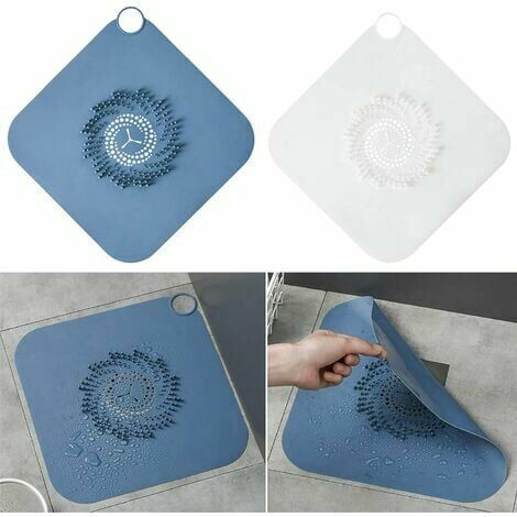 Filtre Drain De Douche, 2 Pièces Cheveux De Douche De Drain En Silicone,Couvercles De Drain De Douche Assez Facile À Installer Et À Nettoyer Pour Drain De Salle De Bain