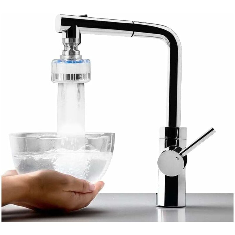 Tinor - Filtre à eau pour Robinet cuisine, Economie d'eau Purificateur Anti-Calcaire Anti-éclaboussure, Pivotant 360° Universel