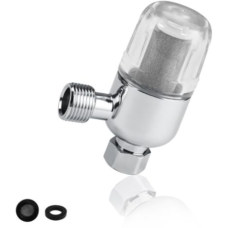 Filtre Eau Robinet, 96 × 44.8 mm Filtre Douche Anti Calcaire, Filtre a Eau avec Tampon Anti-Fuite et Bouchon Filtrant, Acier Inoxydable Filtre Robinet, pour la Cuisine, la Salle de Bain (1)