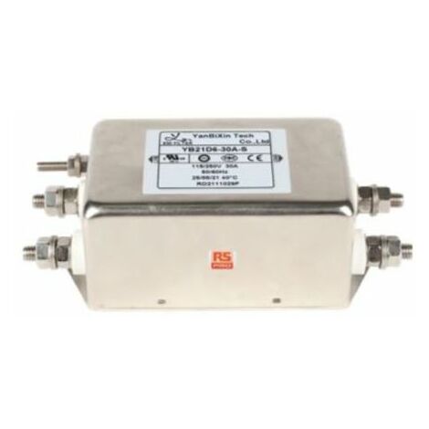 Filtre EMI RS PRO, 30A max, 2 phases, 250 V c.a. max, Montage sur châssis