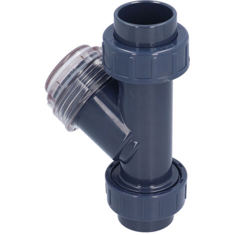 Filtre en Y 40mm PVC pour Traitement Chimique de l'Eau - Haute Vitesse d'Écoulement et Faible Résistance