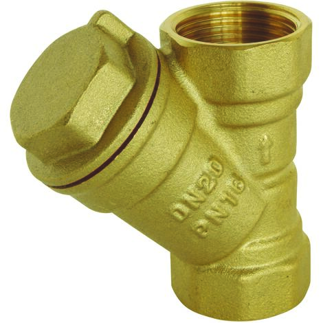 Filtre en Y en laiton Double Femelle 3/4" tamis en acier inox