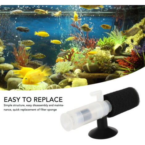 Filtre Éponge Mini Aquarium Ultra Silencieux avec Ventouse – Plastique et Éponge – Idéal pour Petits Bacs