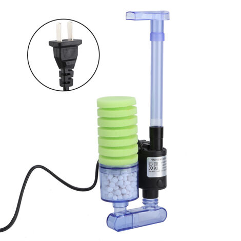 Filtre Éponge pour Aquarium Mini avec Pompe Submersible XY-2901 – Vert, 26 cm, 5 W