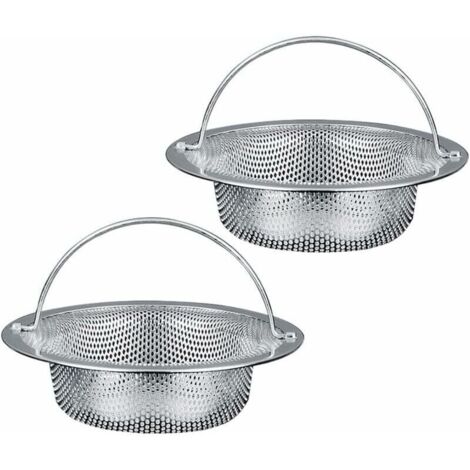 Filtre Evier 2 Pièces Filtre à Évier en Acier Inoxydable Filtre Evier Cuisine Filtre à Evier avec Poignée en Acier Inoxydable Bouchon Evier Cuisine Grille pour Evier Cuisine