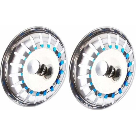Filtre Évier Cuisine, 2 Pièces Bouchon Évier Taille Acier Inoxydable 80mm de Drainage Poreux Facile