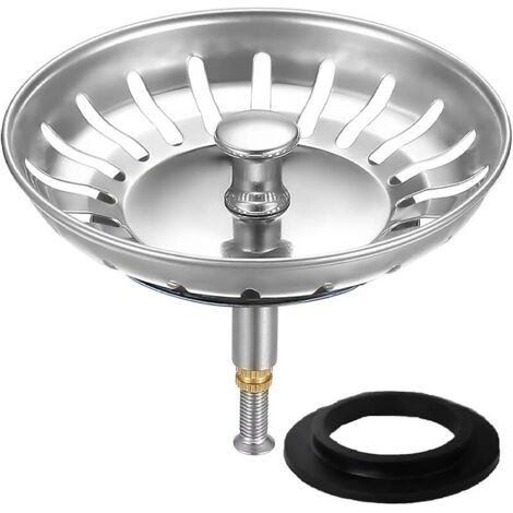 Filtre evier Cuisine 79mm - Bouchon evier Cuisine - Bonde evier Cuisine avec Hauteur réglable,2 Joints de Rechange d'origine pour évier de Cuisine