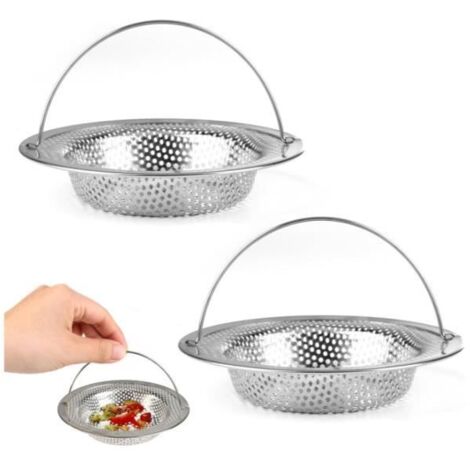 Filtre Évier Cuisine - Acier Inoxydable - 2 Pcs - Maillage Haute Densité - Design Securisé - Anti-Blocage