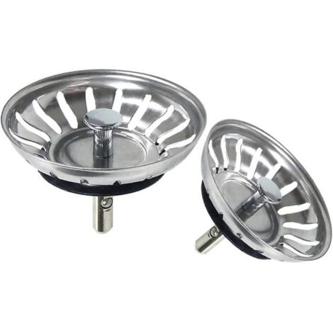 Filtre Évier Cuisine - Acier Inoxydable - 80mm - 2 PCS - Durable et Facile à Nettoyer