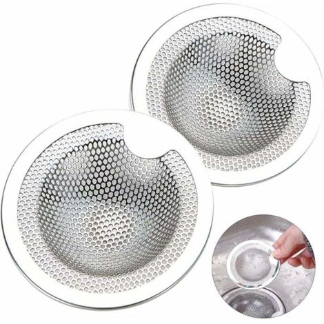 Filtre Évier - Filtre Drain Inox 10 cm - Pour Évier Cuisine Salle de Bain Lavabo Baignoire Douche - 2 Pièces