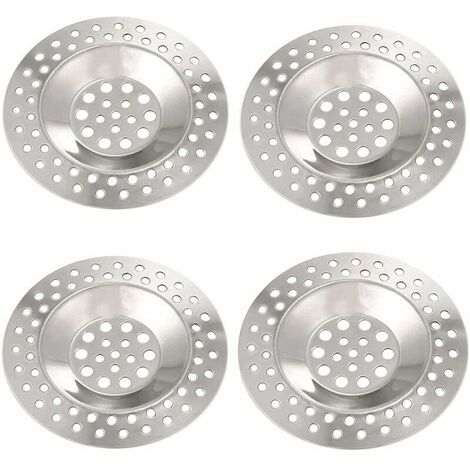 Filtre evier inox 4 Pièces Filtre Lavabo de Décharge en Acier Inoxydable Filtre Evier Ccuisine Bouchon Évier de Bonde Avabo pour Cuisine et Salle de Bain de Douche Diamètre 75mm
