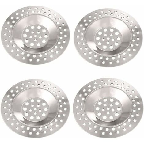 Filtre evier inox 4 Pièces Filtre Lavabo de Décharge en Acier Inoxydable Filtre Evier Ccuisine Bouchon Évier de Bonde Avabo pour Cuisine et Salle de Bain de Douche Diamètre 75mm
