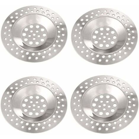 Filtre evier inox 4 Pièces Filtre Lavabo de Décharge en Acier Inoxydable Filtre Evier Ccuisine Bouchon Évier de Bonde Avabo pour Cuisine et Salle de Bain de Douche Diamètre 75mm