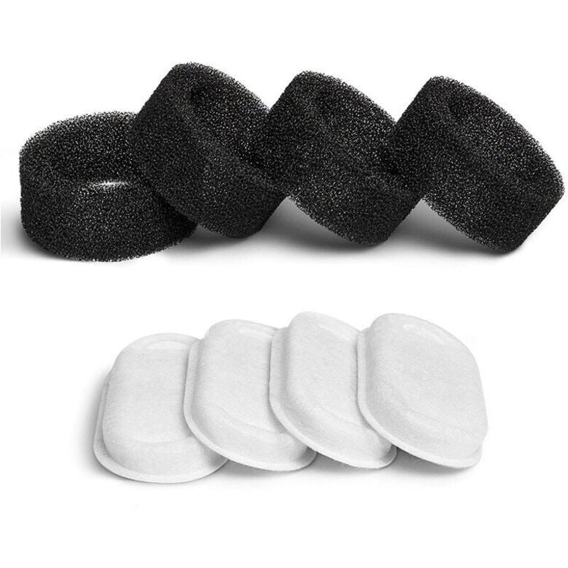 Ahlsen - Filtre Fontaine à Eau pour Chat, 8PCS Filtres + 8PCS Éponges, Filtre Fontaine Chat avec la Résine et Charbon Actif