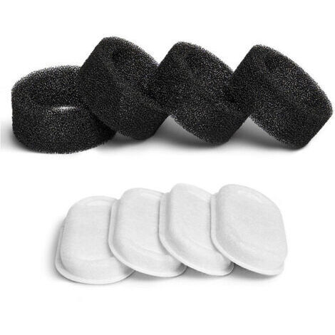 Filtre Fontaine à Eau pour Chat, 8PCS Filtres + 8PCS Éponges, Filtre Fontaine Chat avec la Résine et Charbon Actif