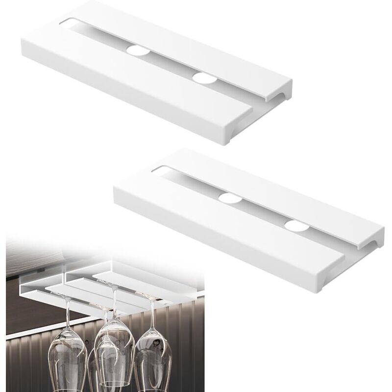 2 Pièces Porte Verres à Pied, Support Verre a Pied Suspendu, Porte Verres à Vin Suspendre, Porte Verre à Vin, Support à Verre à Vin Suspendu, pour