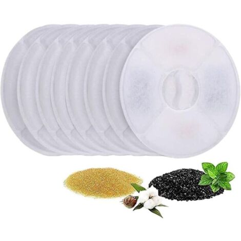 Filtre Fontaine Eau Chat, 8 pièces filtres de Rechange pour Fontaine à Eau, Fontaine à Chat 6 Filtre à Eau, Contient du Charbon Actif, pour Abreuvoir pour Animaux de Compagnie