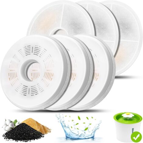 12 Filtres Pour Fontaine à Chat Catit Pixi 2.5L – Triple Action (coton, Charbon, Résine)