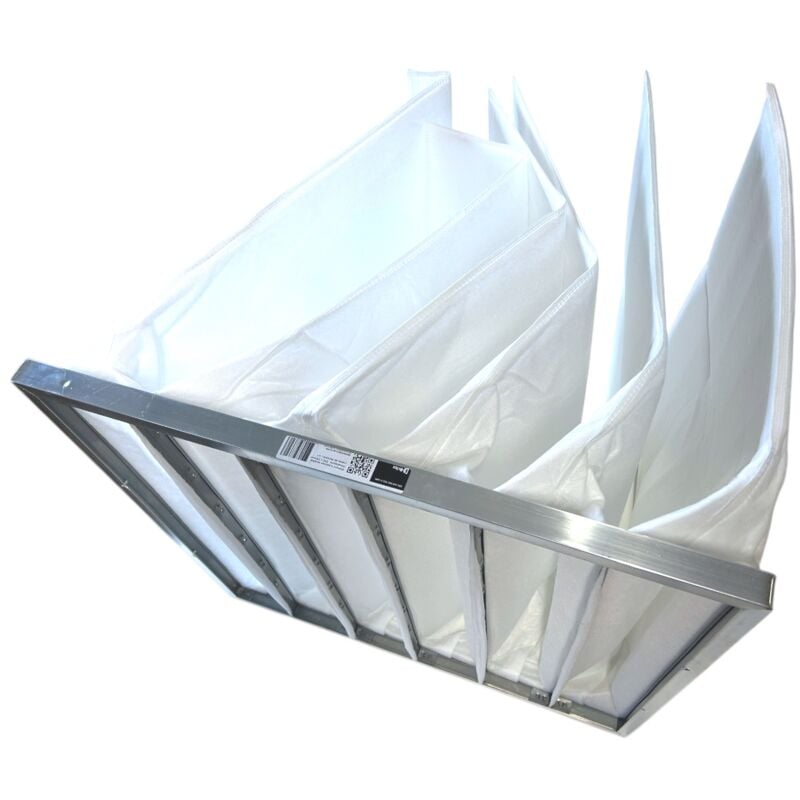 Filtre G4 à poches souples - dimensionscadre : 592 x 592 - poches : 6 poches profondeur 600 mm