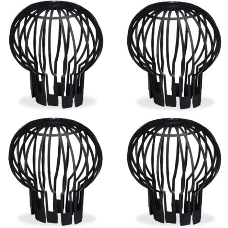 Filtre gouttière, lot Pratique de 4, Plastique, crépine, Protection, écoulement de l’Eau, Ø 12 cm, Noir-LIAIKI