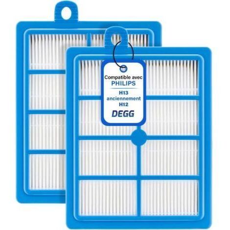 Filtre HEPA H13 - Compatible avec aspirateurs Philips, Electrolux, AEG, Tornado, H13 anciennement H12, Performer, Power Pro, Jetmaxx Series - Accessoire pour aspirateur - Lot de 2