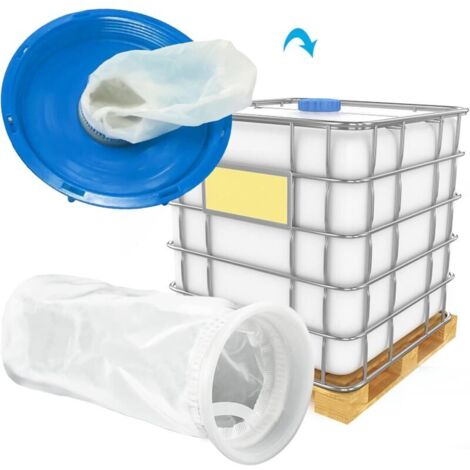 Filtre IBC en nylon – Lot de 4 filtres lavables – Compatible réservoirs eau de pluie – Dimensions 10,5 x 20 cm – Résistant à la déchirure