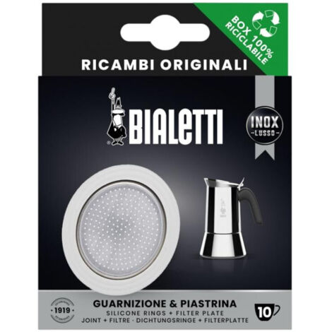 Filtre à café en inox pour cafetières Bialetti 10 tasses – Joint en silicone inclus – Modèles compatibles : Venus, Kitty, Musa, Class