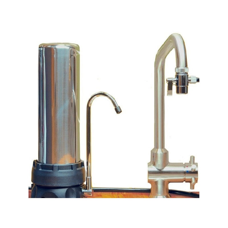 Hydropure - Filtre inox sur évier avec une cartouche xm +em-x teci-em