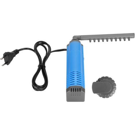 Filtre Intérieur Aquarium Type Pluie – PVC – 14x4x5,5 cm – Eau Douce & Marine – 3 W – 210 L/h