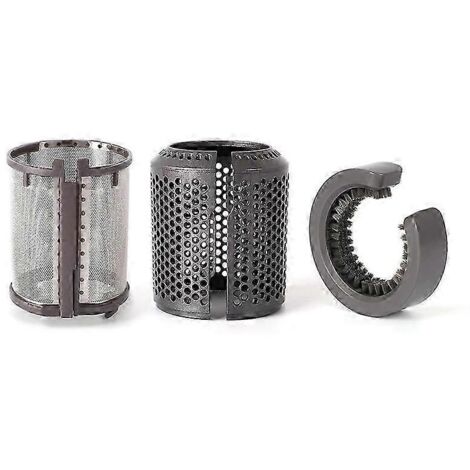Filtre intérieur et cage de filtre extérieur pour sèche-cheveux modèles HD01, HD03 et HD08, avec filtre CleaniMetallic Gray